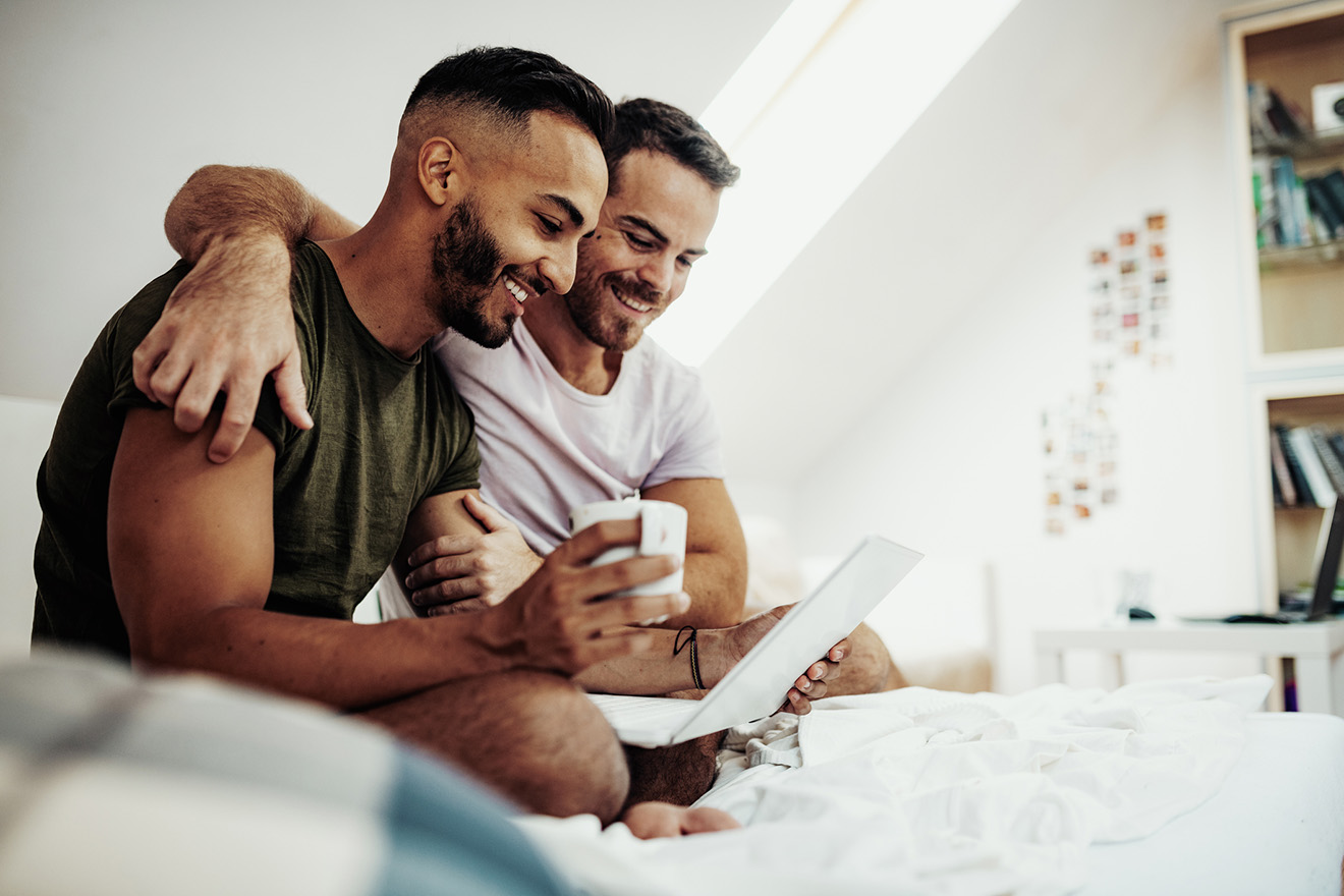 Happy gay couple